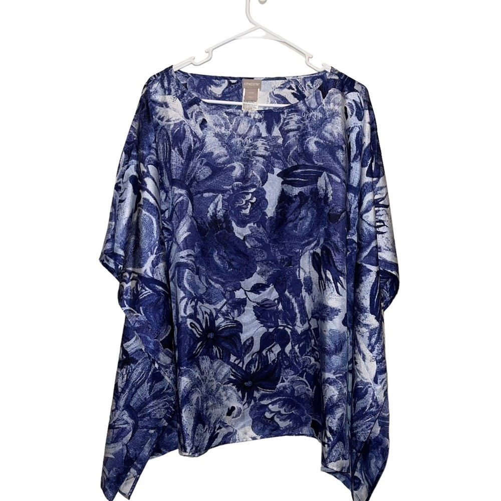 Chico's Woman 100% Silk Blouse Size S/M